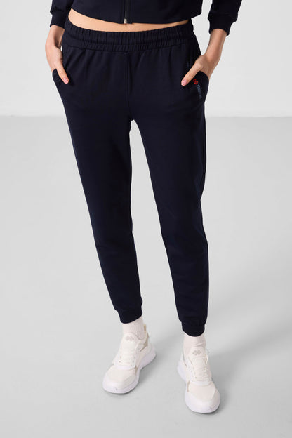 Navy Blue Hooded Zippered Oversize Women's Tracksuit Set - 95328