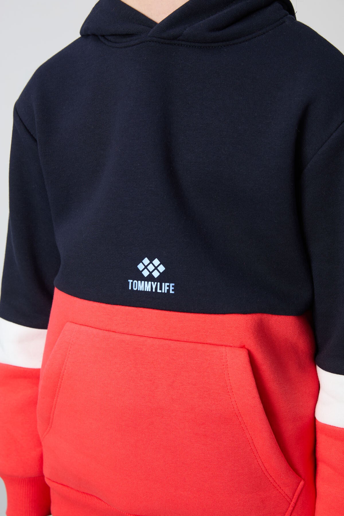 Navy Blue Cotton Thick Fleece-Lined Soft Textured Standard Fit Embroidered Boys' Tracksuit Set - 11255