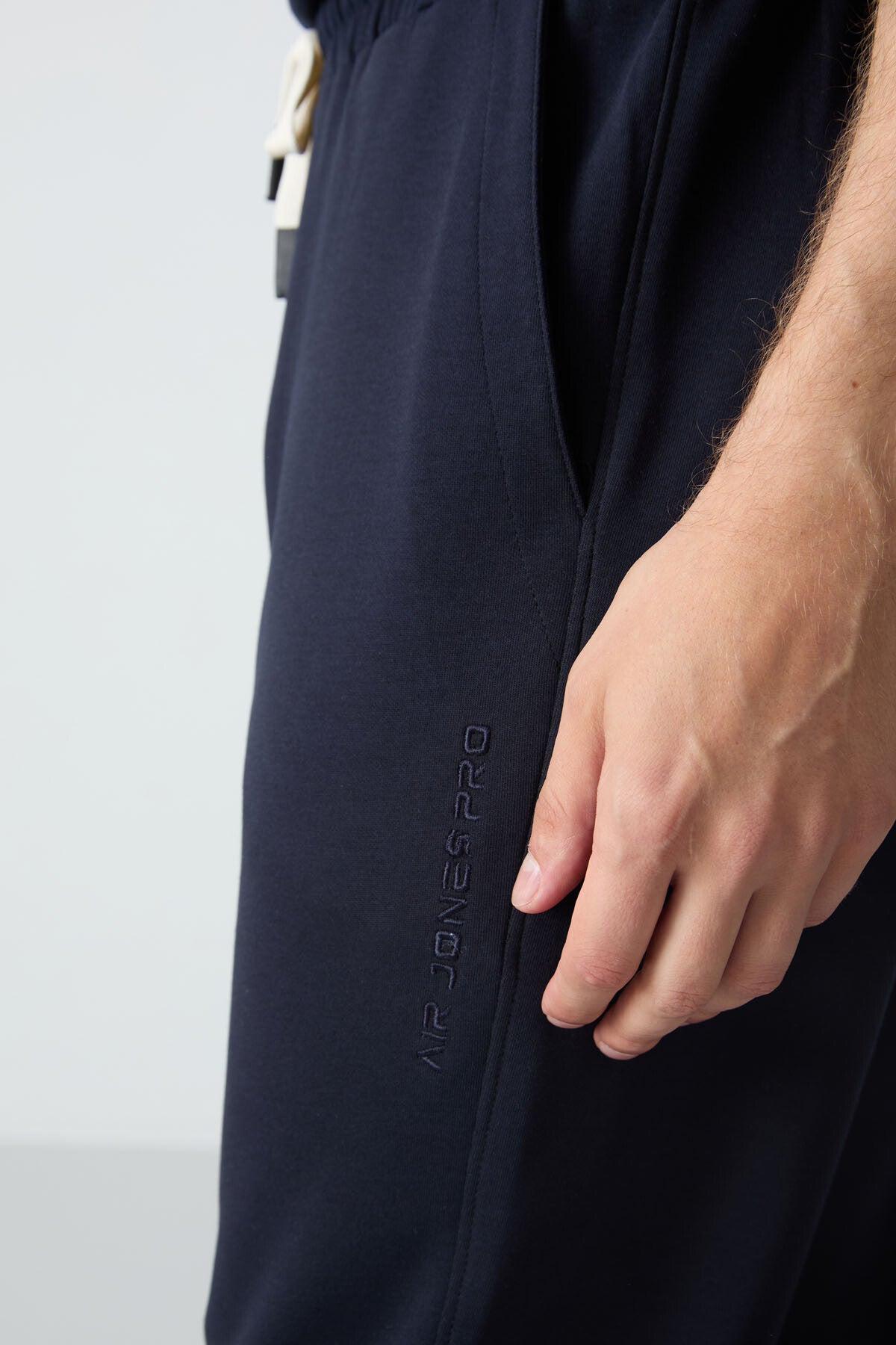 Navy Blue Cotton Thick Soft Textured Oversize Fit Basic Men's Tracksuit Set - 85261