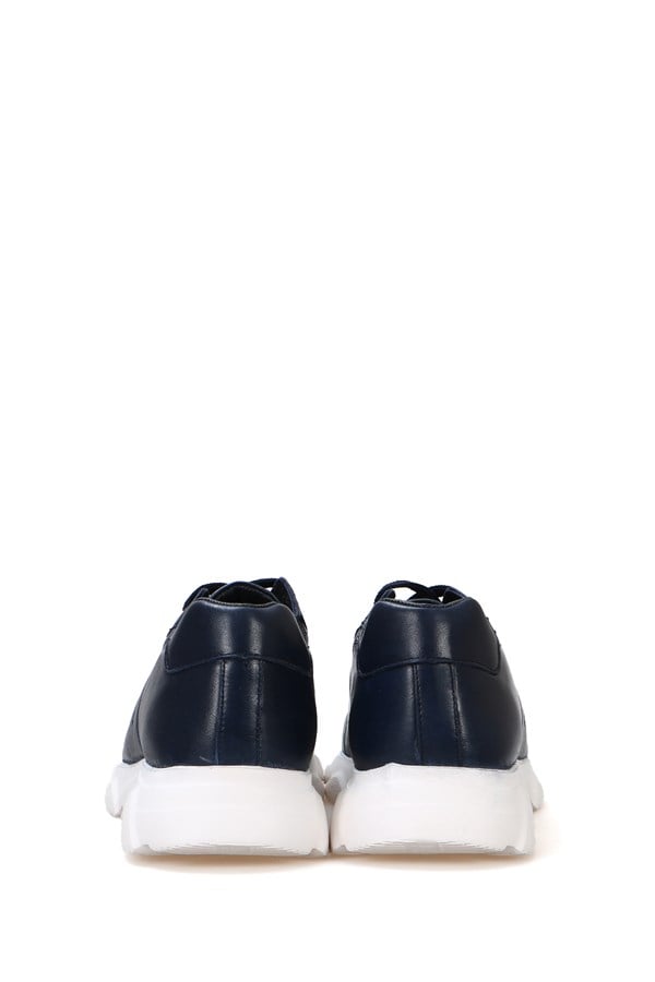 Elmet Genuine Leather Lacivert Bosphorus Men's Athletic Shoes
