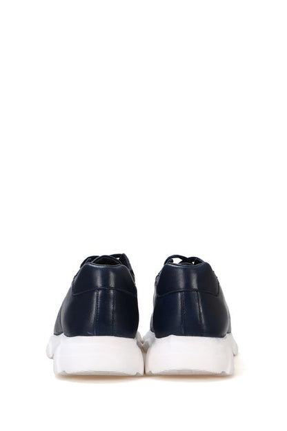 Elmet Genuine Leather Lacivert Bosphorus Men's Athletic Shoes
