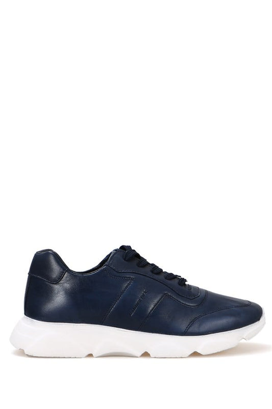 Elmet Genuine Leather Lacivert Bosphorus Men's Athletic Shoes