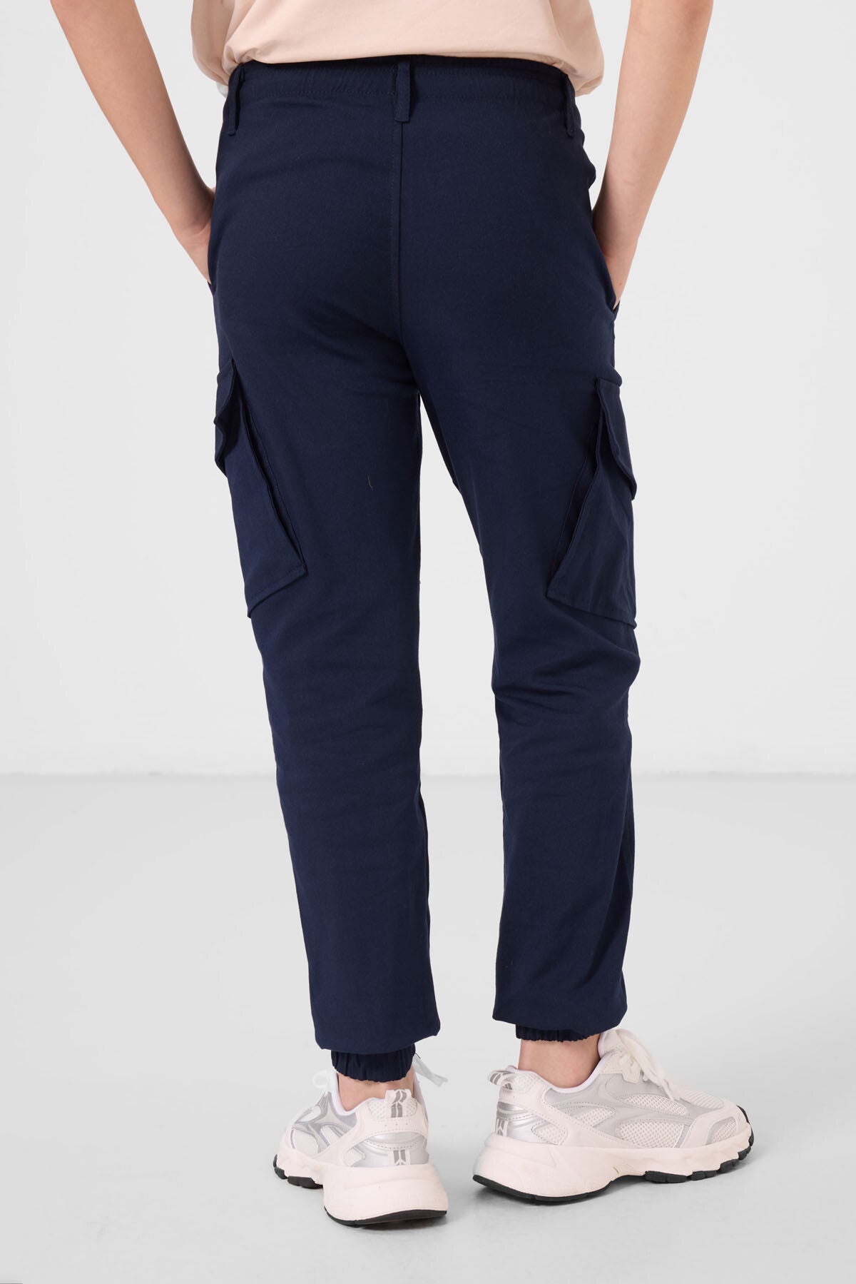 Navy Standard Fit Weaving Lightweight Flexible Chino Boys Trousers - 11271