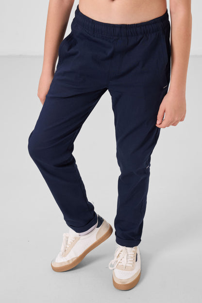 Navy Standard Fit Weaving Lightweight Flexible Chino Boys Trousers - 11272