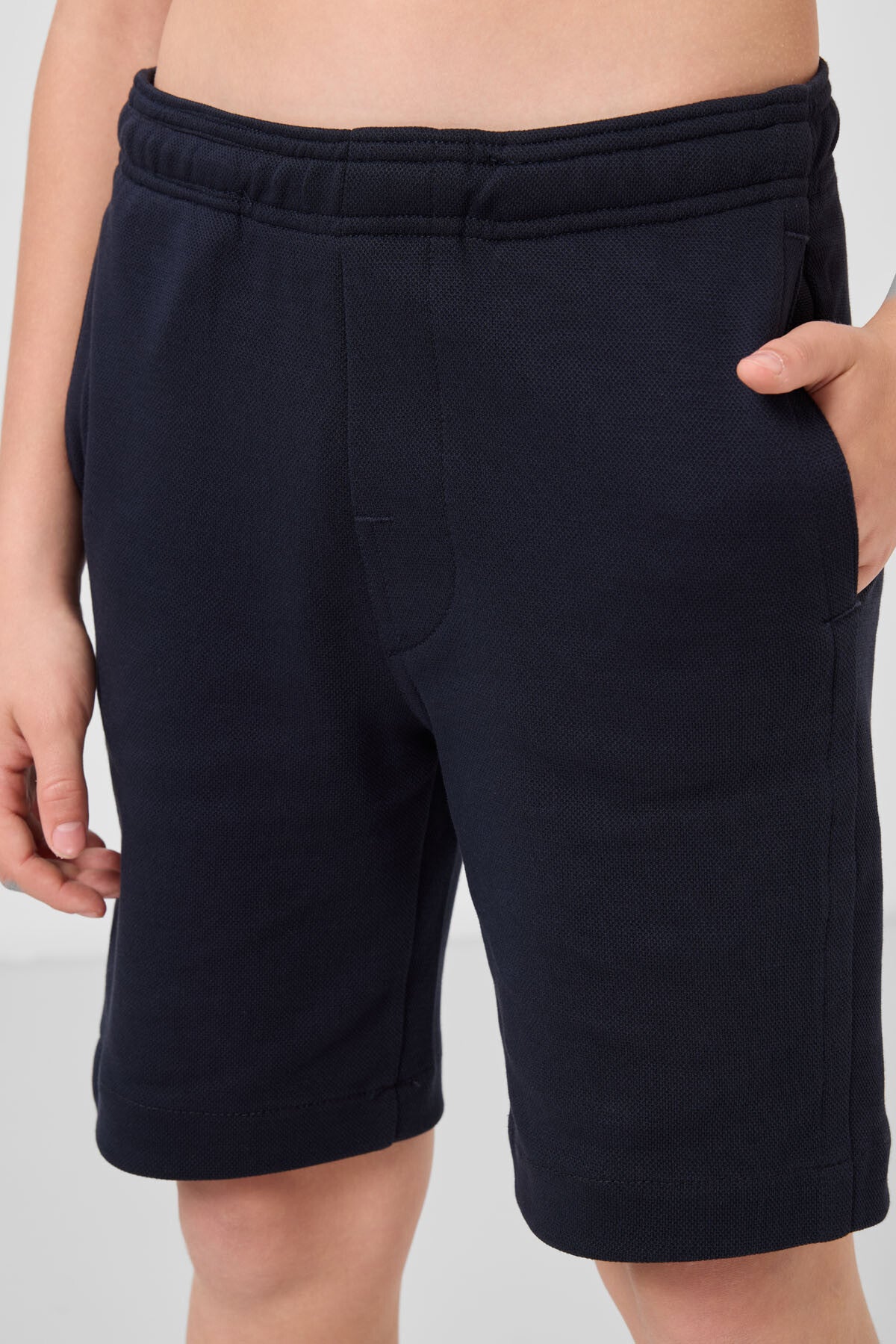 Navy cotton soft-weave Standard Fit Basic shorts - 11293