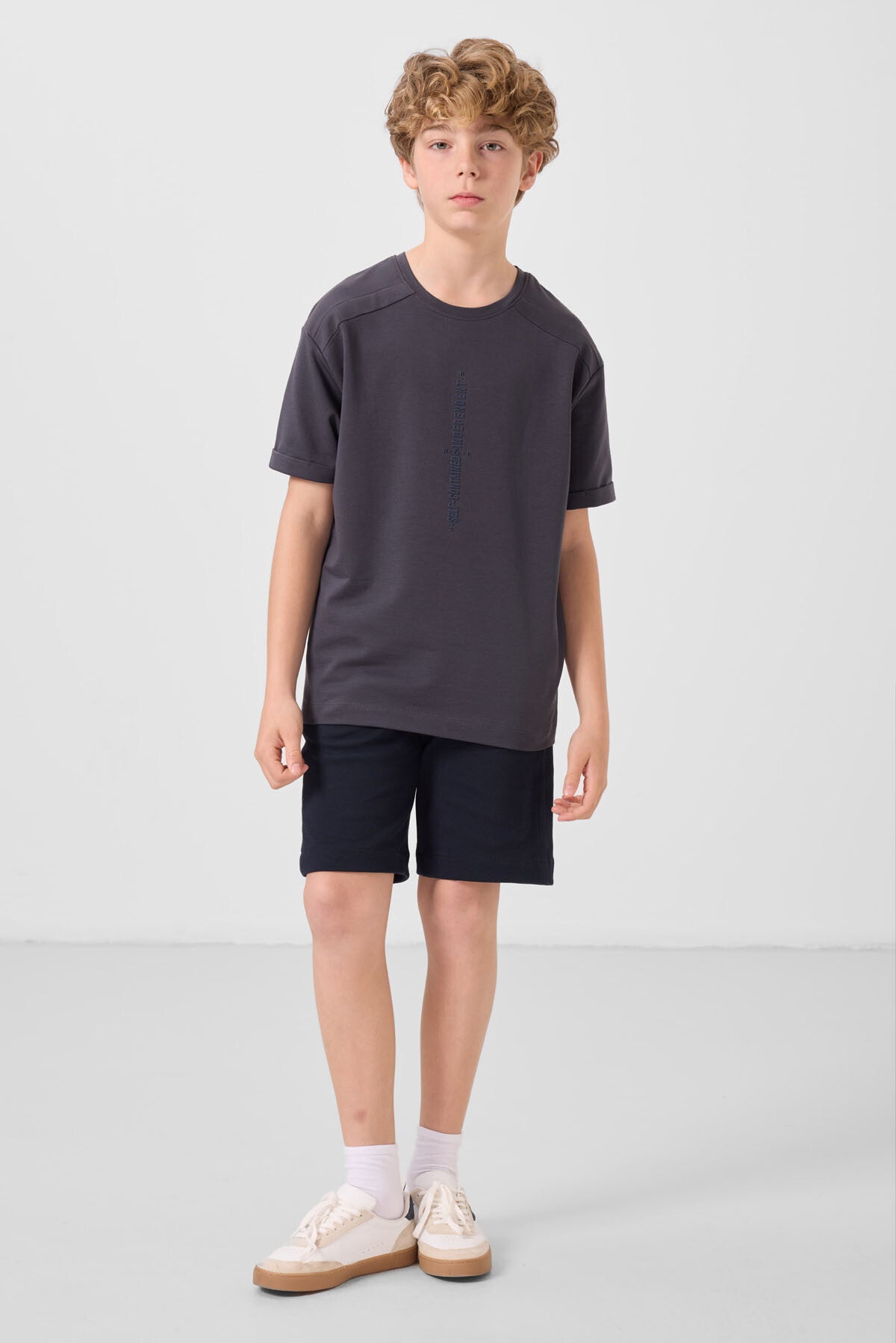 Navy cotton soft-weave Standard Fit Basic shorts - 11293