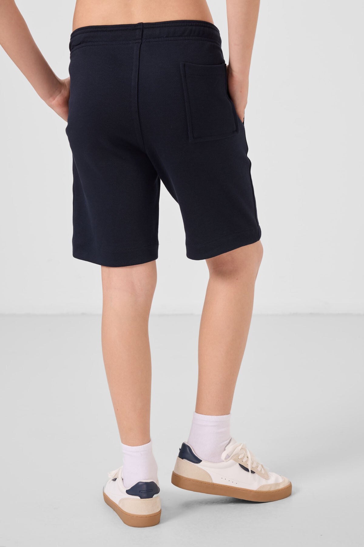 Navy cotton soft-weave Standard Fit Basic shorts - 11293