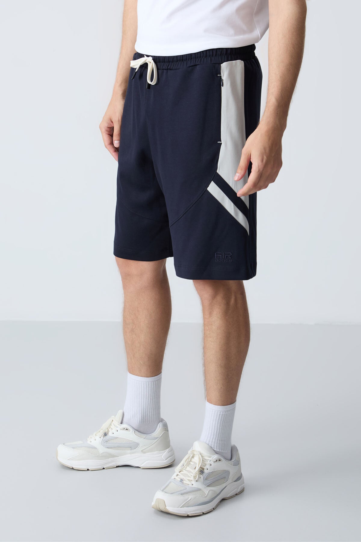 Navy Blue Cotton Thick Soft Textured Standard Fit Basic Men's Shorts - 81281