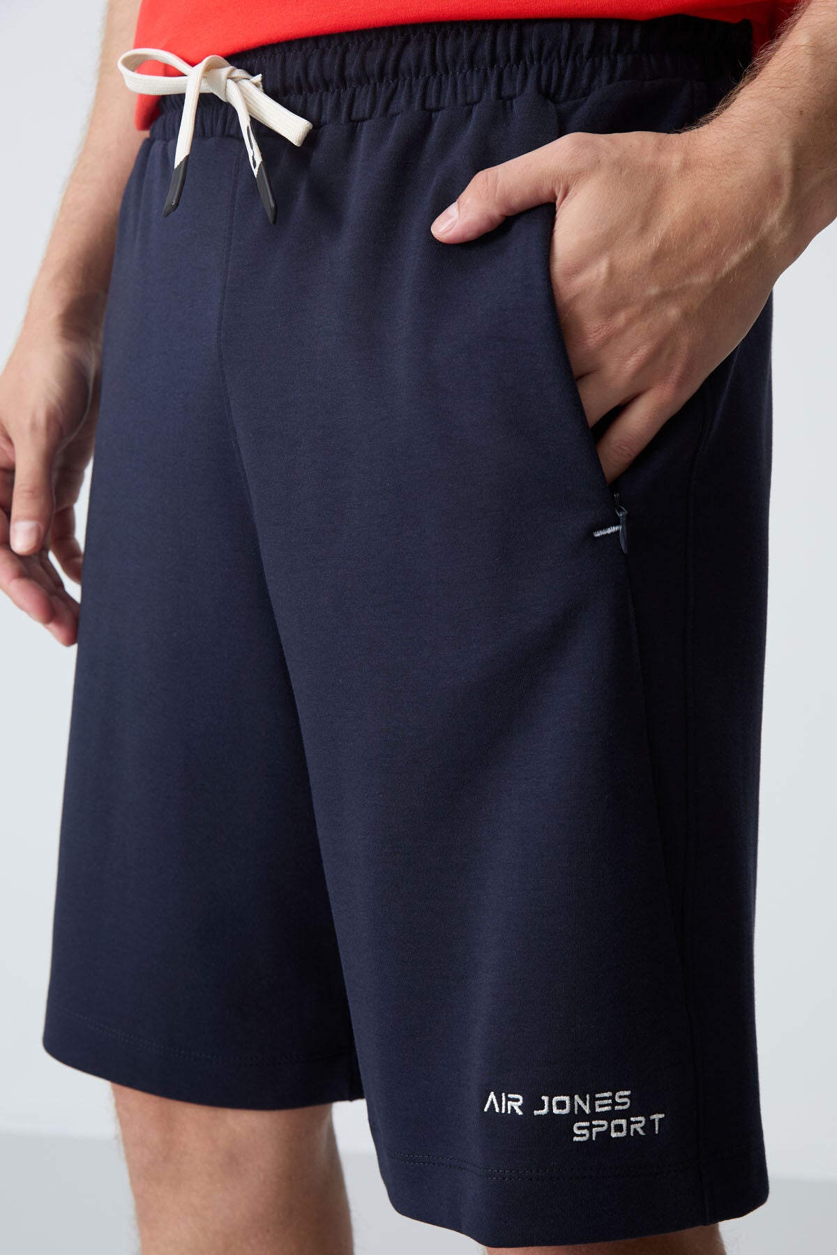 Navy Blue Cotton Thick Soft Textured Standard Fit Basic Men's Shorts - 81276