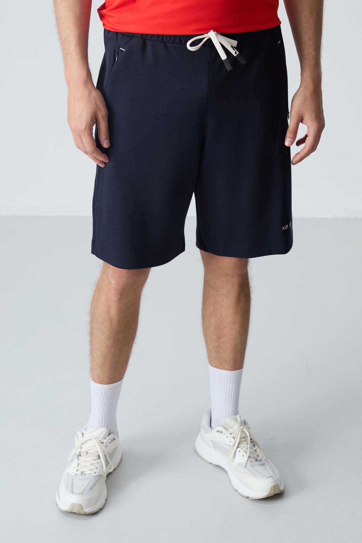 Navy Blue Cotton Thick Soft Textured Standard Fit Basic Men's Shorts - 81276