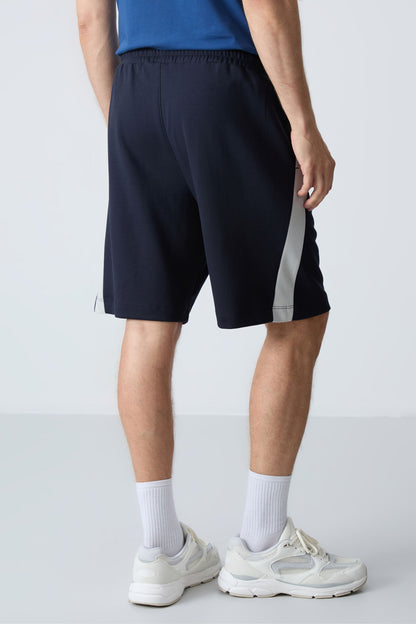 Navy Blue Cotton Thick Soft Textured Standard Fit Basic Men's Shorts - 81280