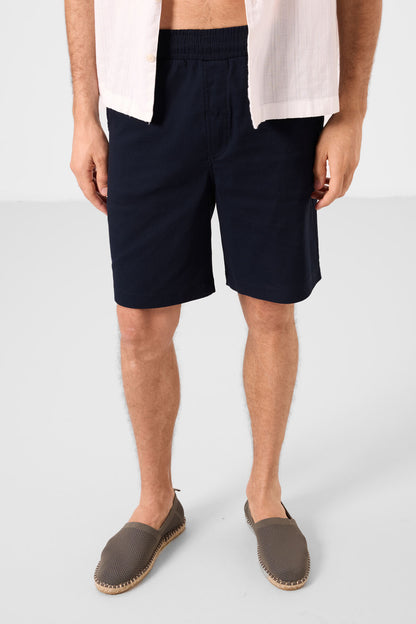 Navy Standard Fit Weaving Lightweight Flexible Chino Shorts - 81289