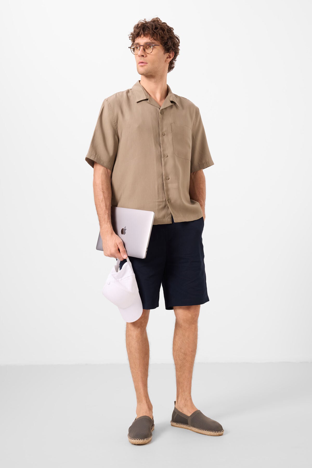 Standard Fit Weaving Lightweight Flexible Chino Men's Shorts - 81291