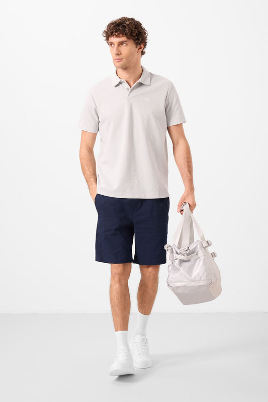 Navy Standard Fit Weaving Lightweight Flexible Chino Men's Shorts - 81292
