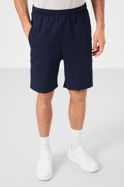 Navy Standard Fit Weaving Lightweight Flexible Chino Men's Shorts - 81292