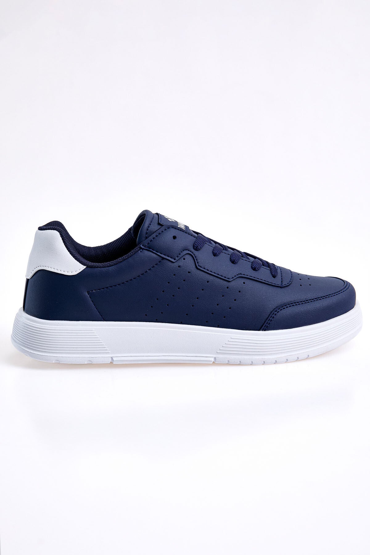 Navy Blue Laced High Sole PU Leather Men's Sports Shoes - 89132