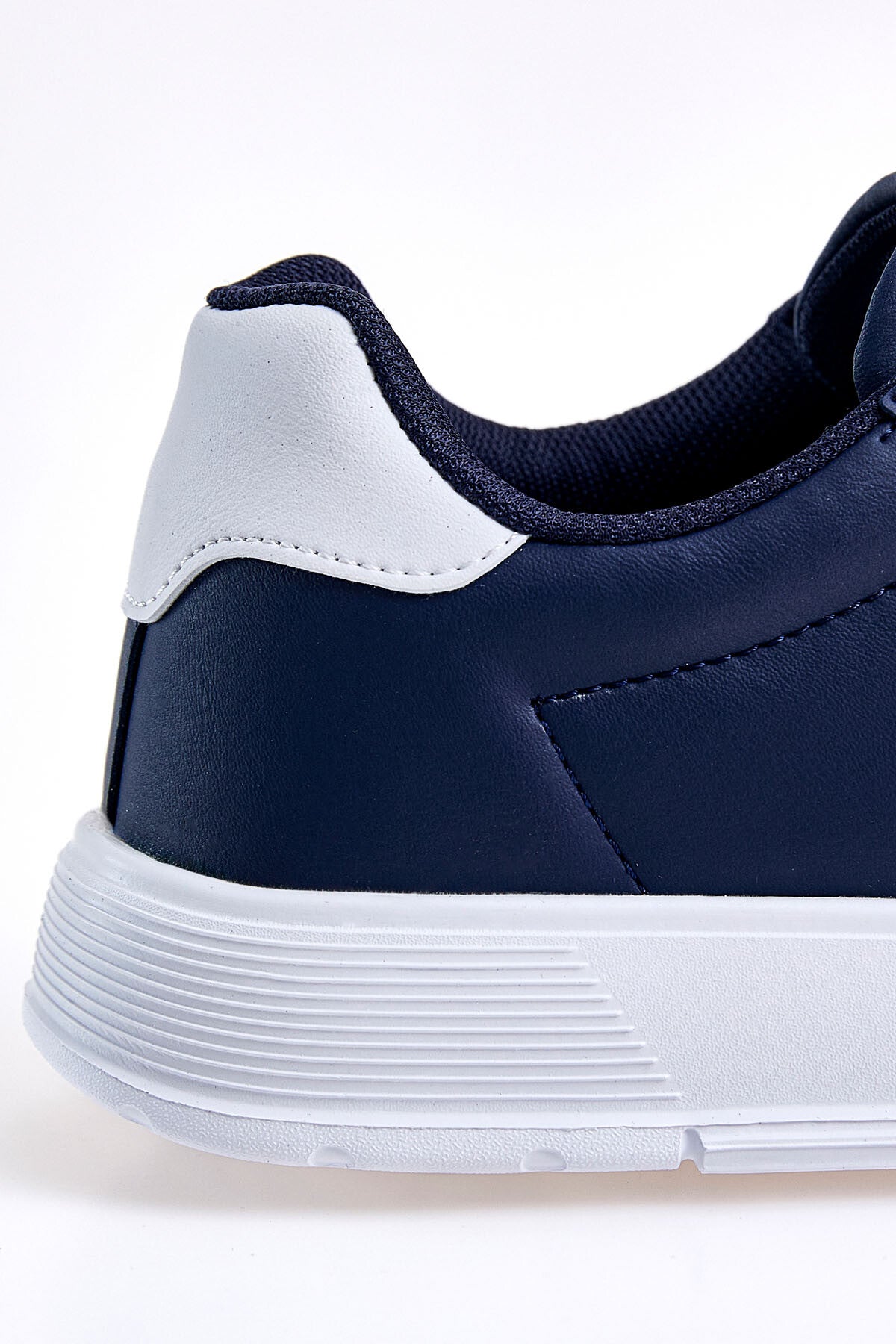 Navy Blue Laced High Sole PU Leather Men's Sports Shoes - 89132