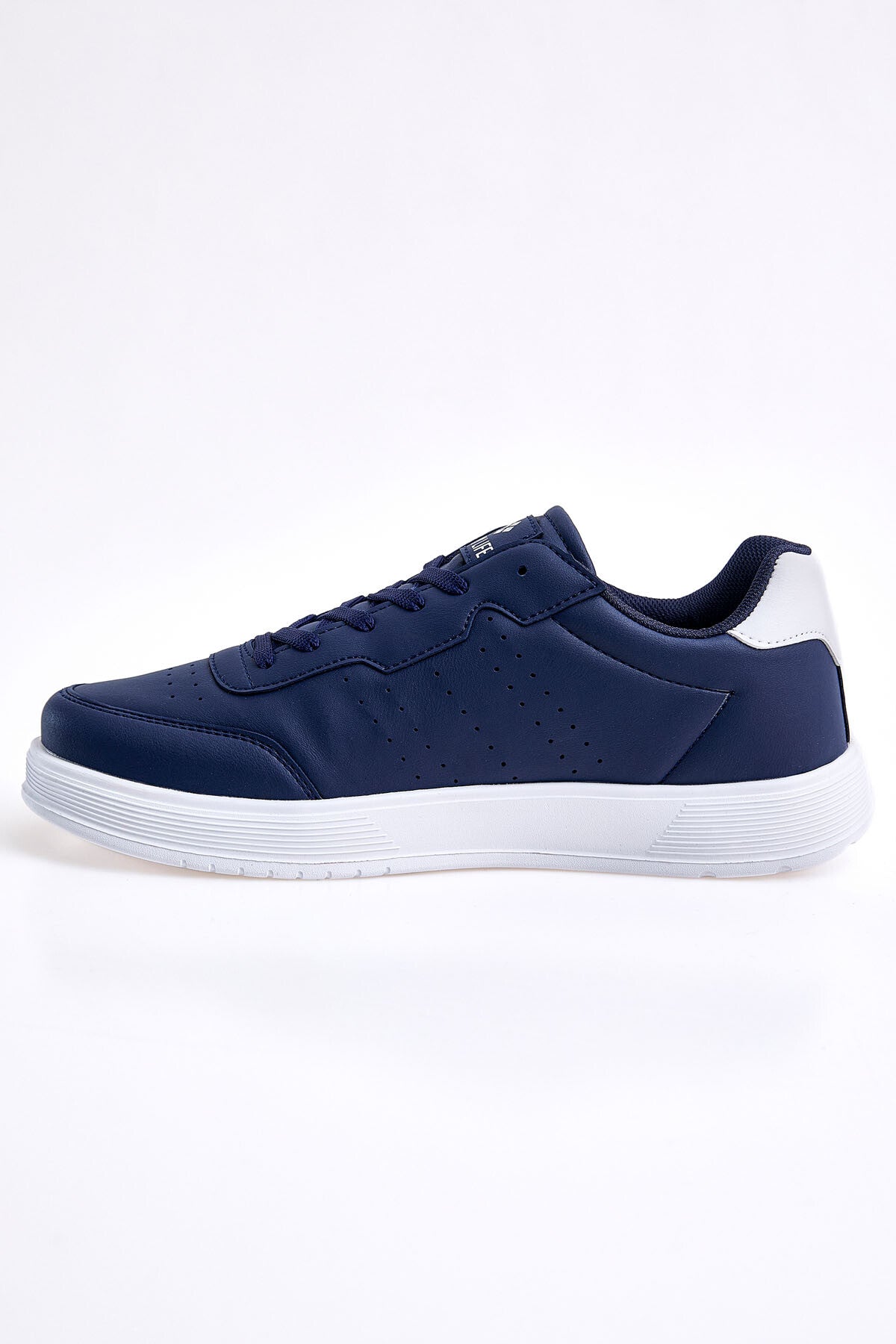 Navy Blue Laced High Sole PU Leather Men's Sports Shoes - 89132