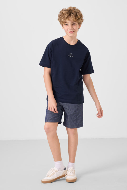 Nacy-Coat Cotton Oversize Fit Weaving Lightweight Flexible Chino Boy Shorts Set - 11276