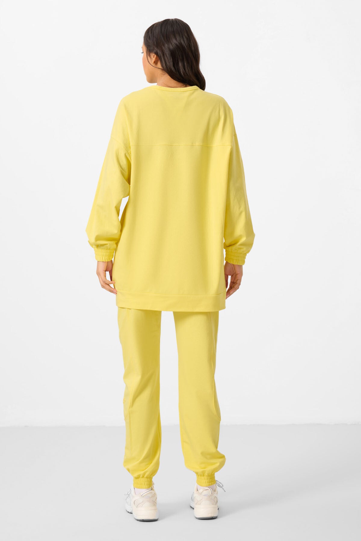 Lemon O Collar Basic Oversize Women's Tracksuit Tunic Set - 95347