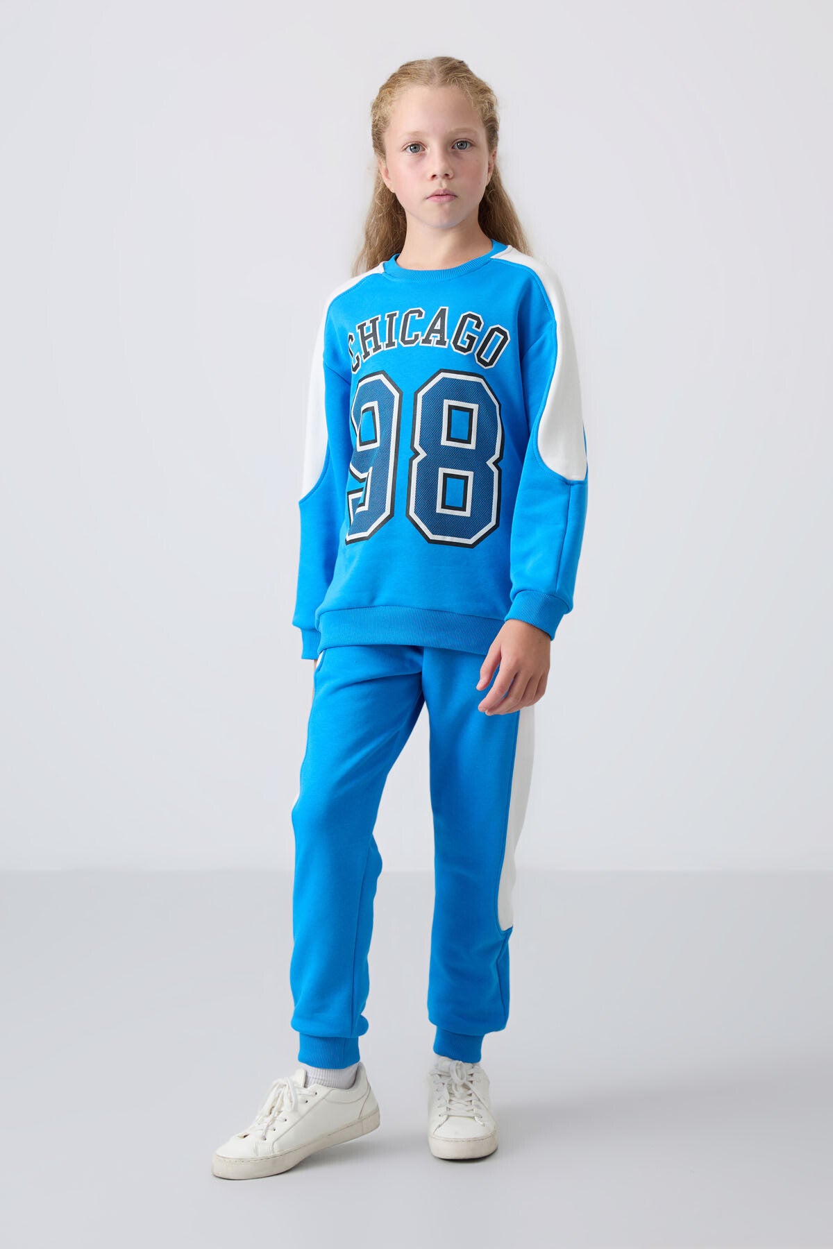Mavi Cotton Fleece-Lined Soft Textured Standard Fit Printed Girls' Tracksuit Set - 75170