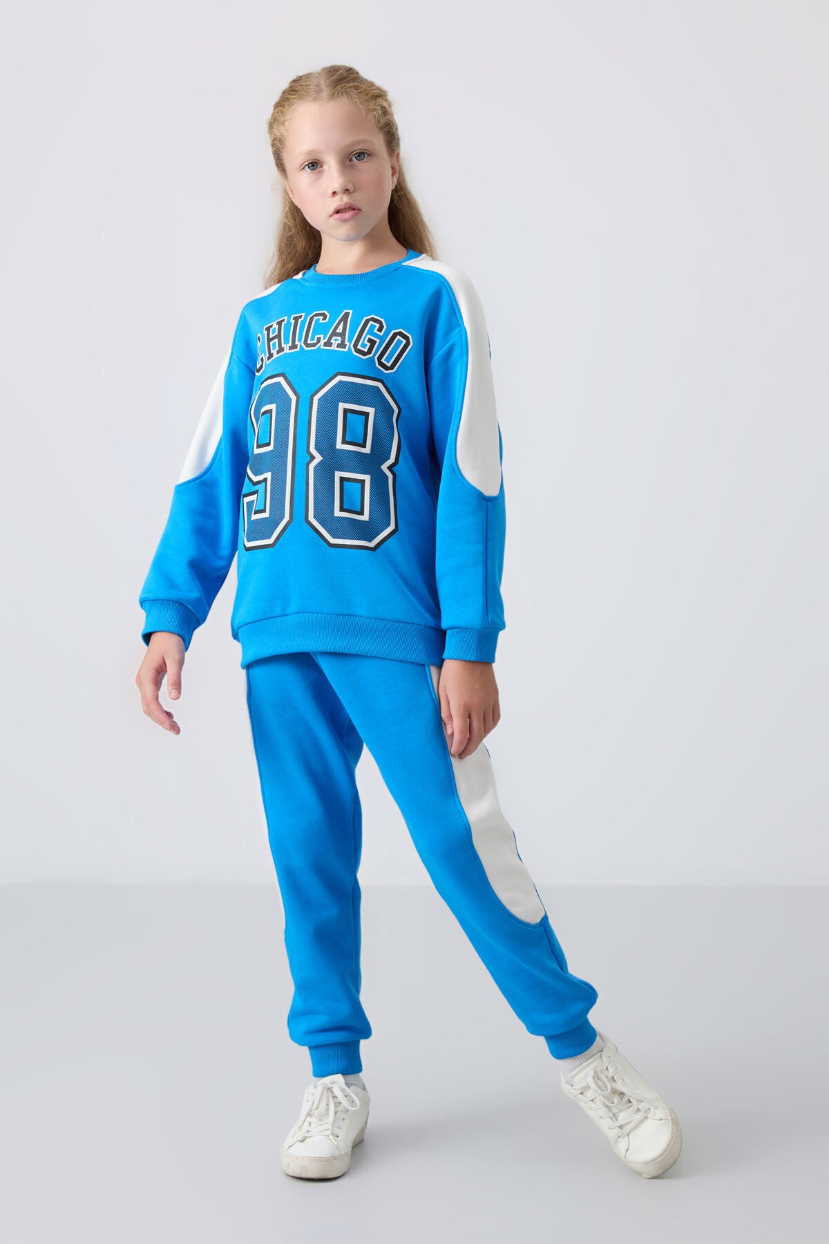 Mavi Cotton Fleece-Lined Soft Textured Standard Fit Printed Girls' Tracksuit Set - 75170