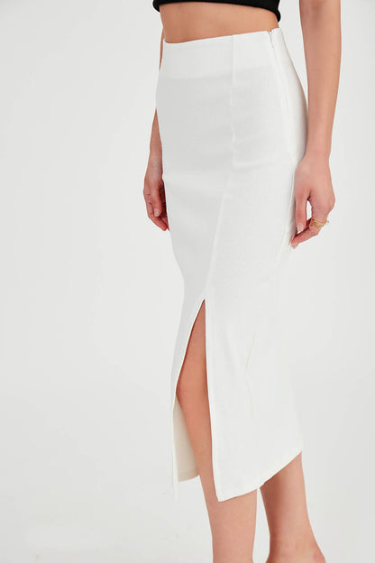 MIDI HEIGHT SKIRT WITH SPLIT