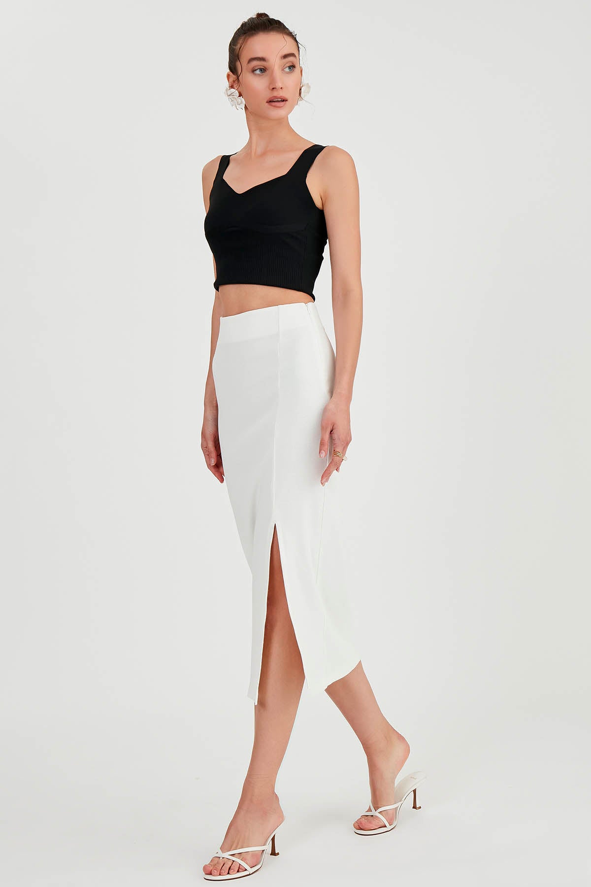 MIDI HEIGHT SKIRT WITH SPLIT