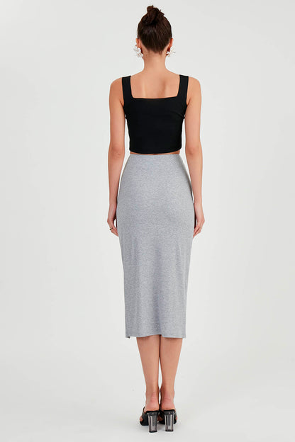 MIDI HEIGHT SKIRT WITH SPLIT