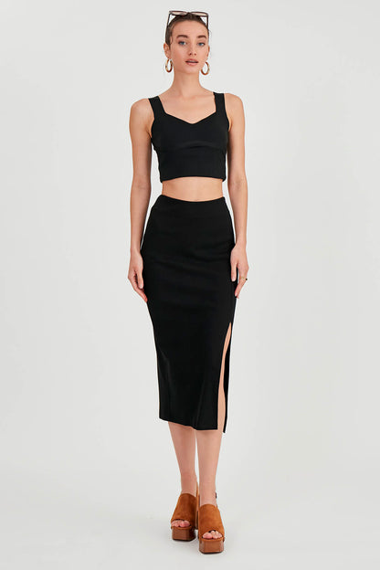 MIDI HEIGHT SKIRT WITH SPLIT