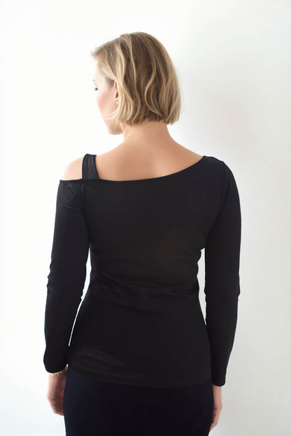 LONG SLEEVE BLOUSE WITH OPEN SHOULDER