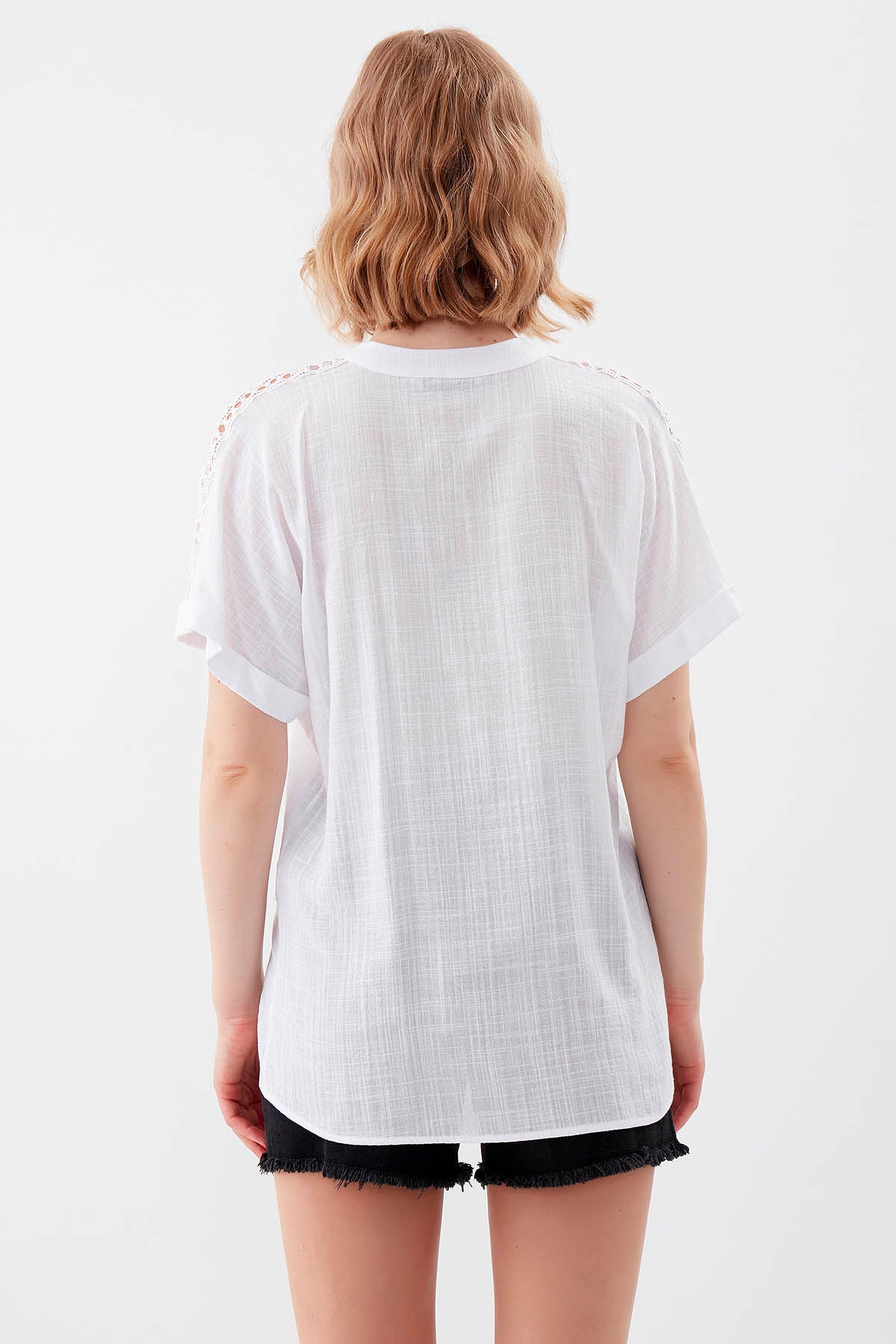VISCOSE LINEN BLOUSE