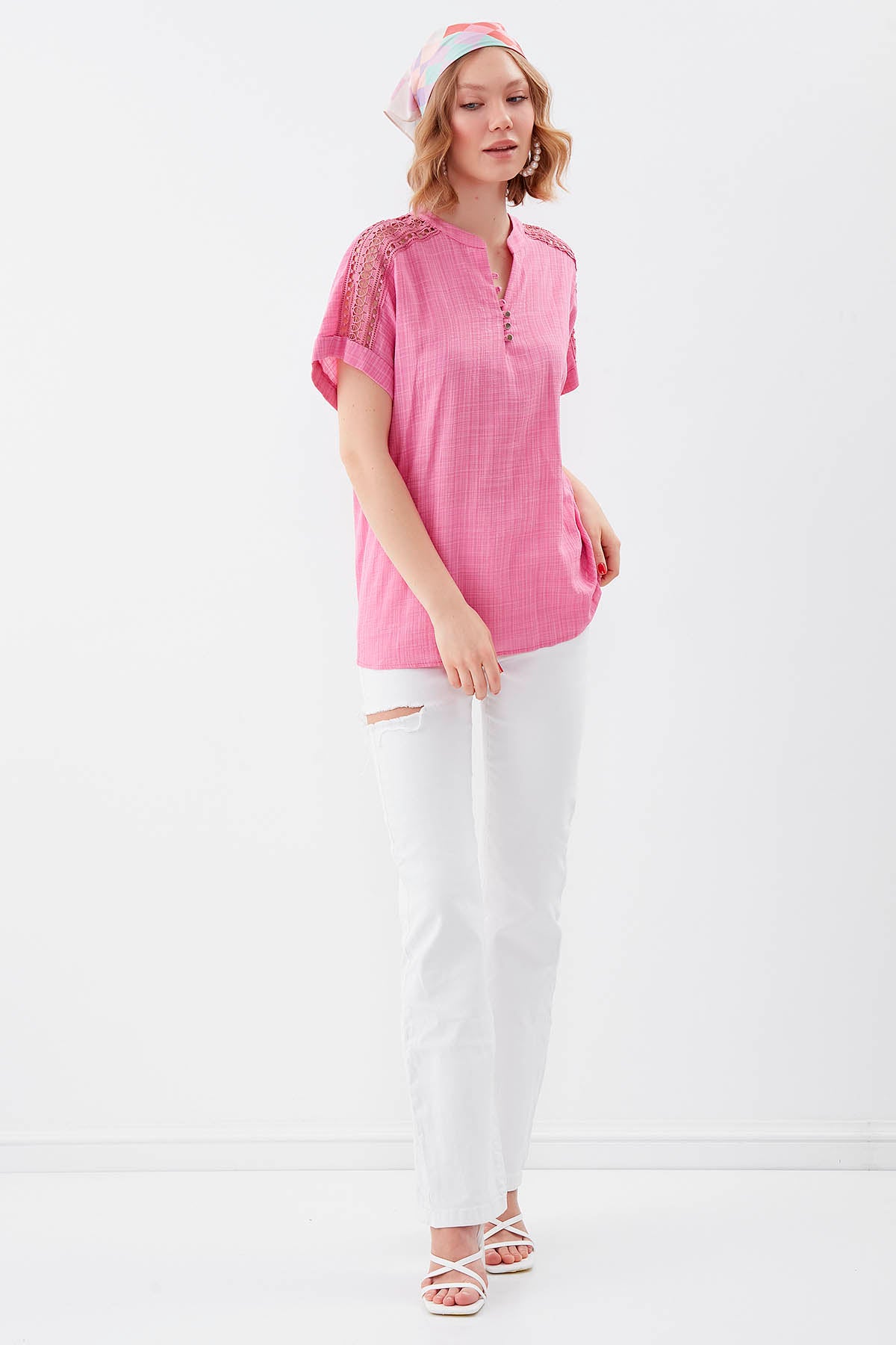 VISCOSE LINEN BLOUSE