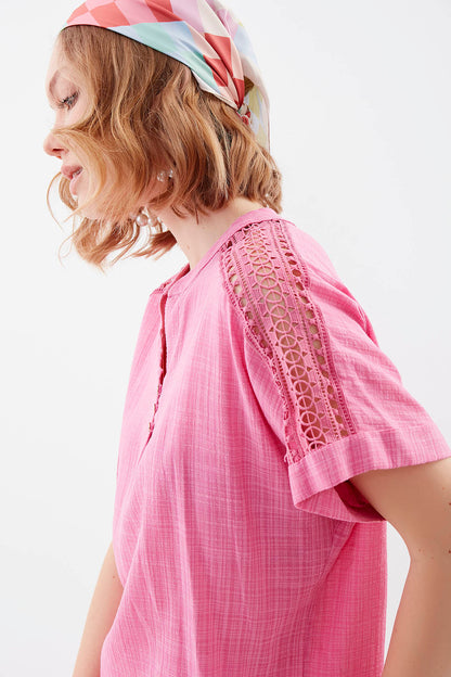 VISCOSE LINEN BLOUSE