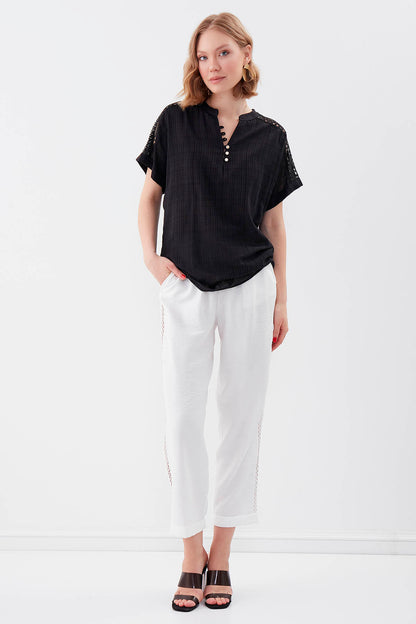 VISCOSE LINEN BLOUSE
