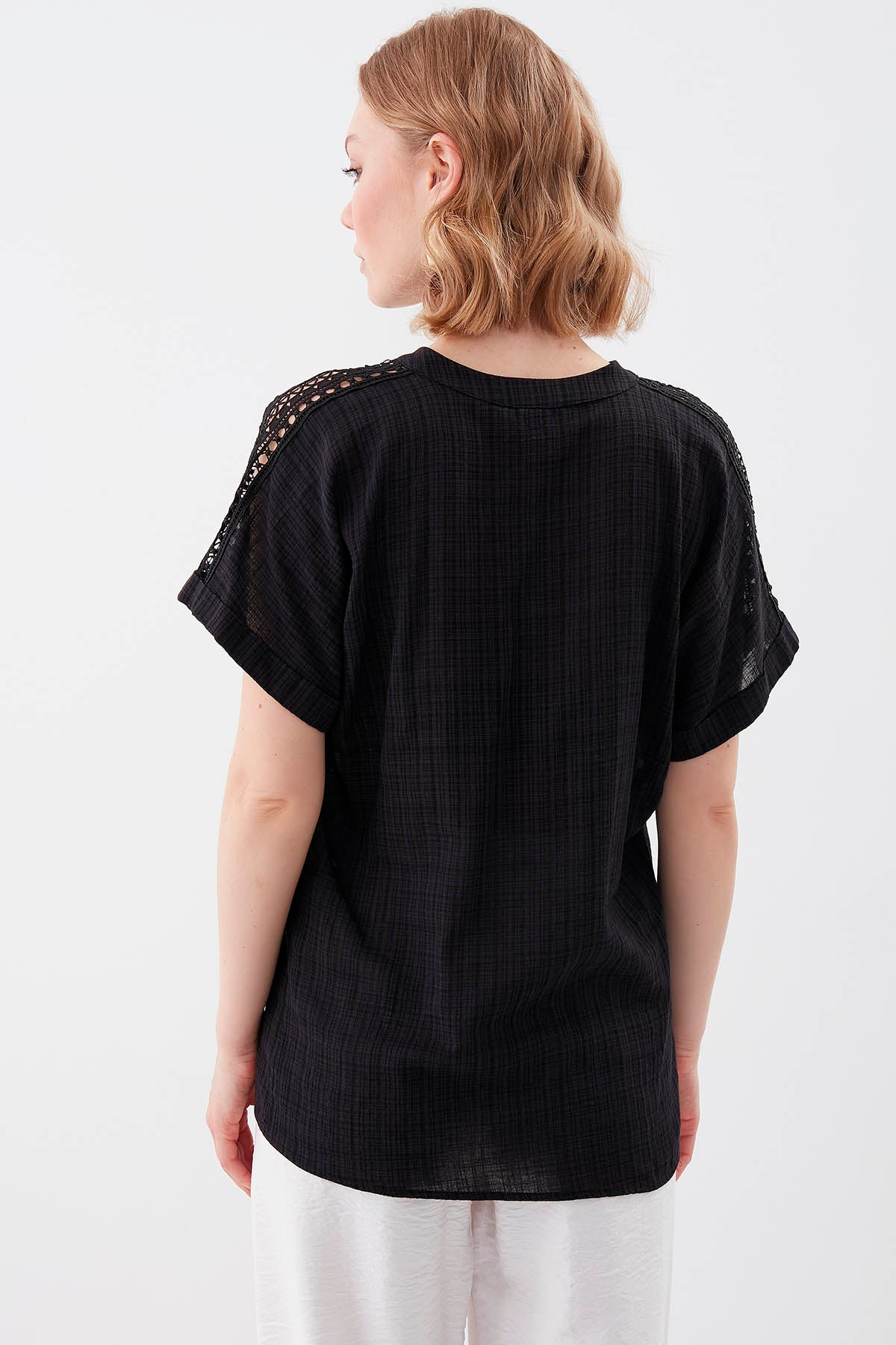 VISCOSE LINEN BLOUSE