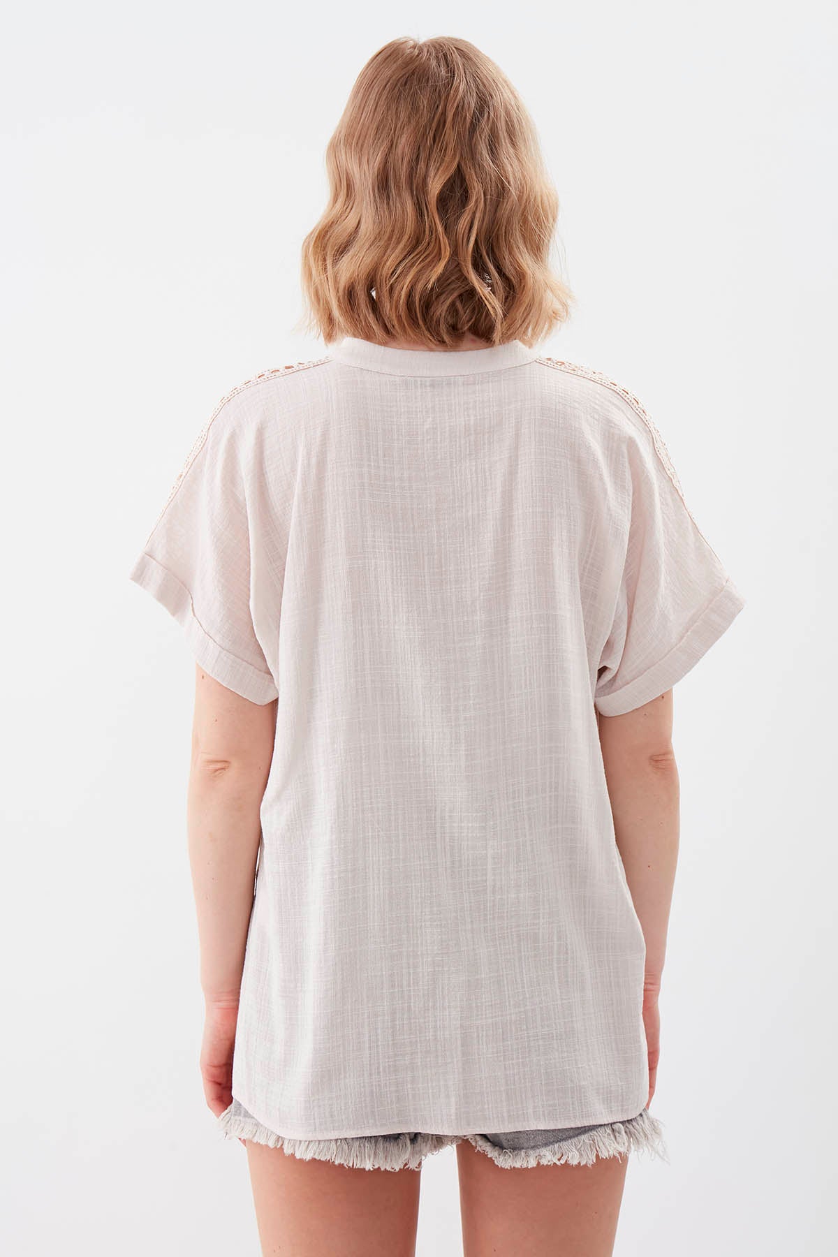 VISCOSE LINEN BLOUSE