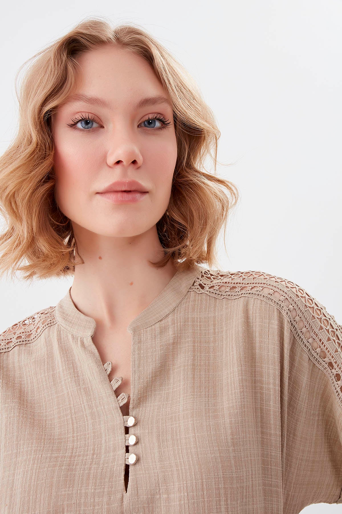 VISCOSE LINEN BLOUSE