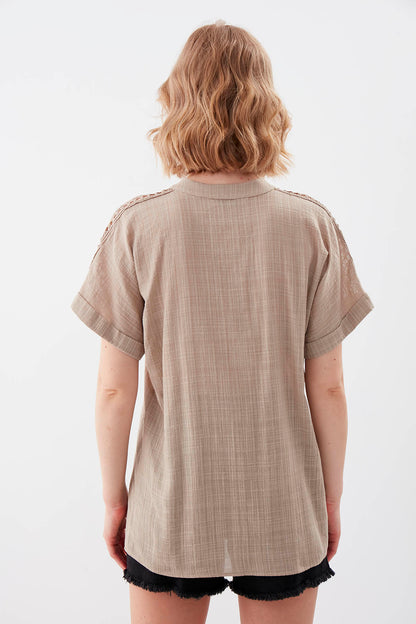 VISCOSE LINEN BLOUSE