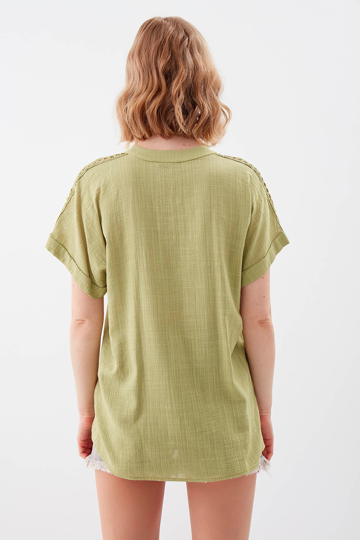 VISCOSE LINEN BLOUSE