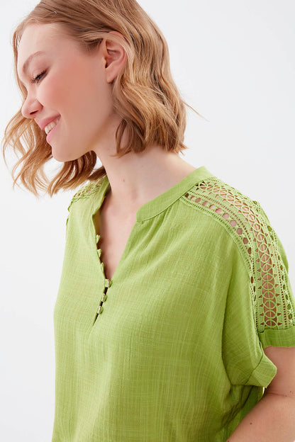 VISCOSE LINEN BLOUSE