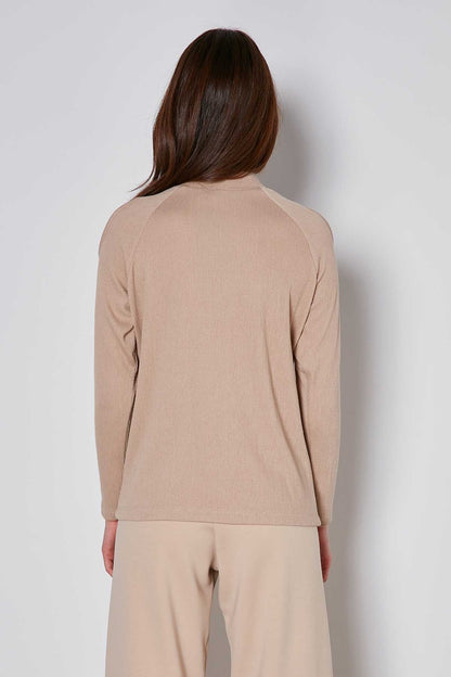 OPEN SHOULDER RAGLAN SLEEVE KNITTED BLOUSE