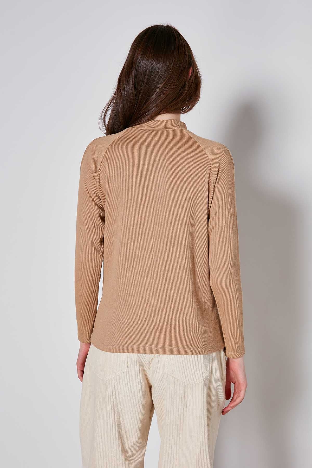 OPEN SHOULDER RAGLAN SLEEVE KNITTED BLOUSE