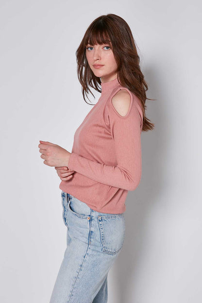 OPEN SHOULDER RAGLAN SLEEVE KNITTED BLOUSE