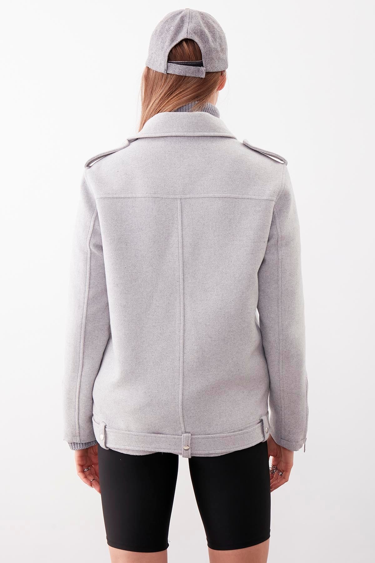 SHOULDER APOLET DETAILED ARCHED PLATE JACKET