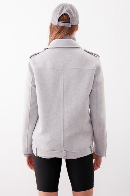 SHOULDER APOLET DETAILED ARCHED PLATE JACKET