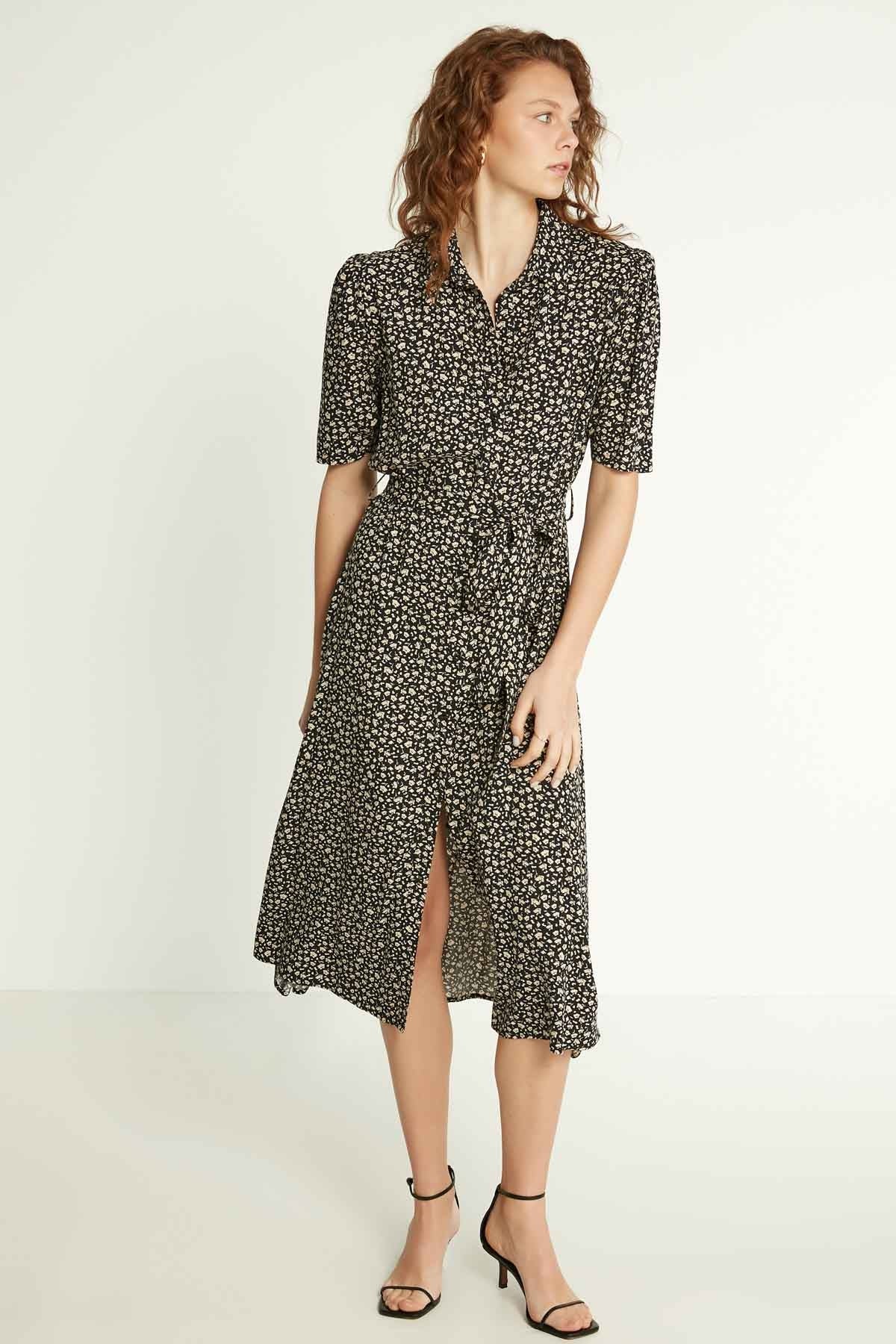 LONG VISON DRESS WITH FRONT BUTTON