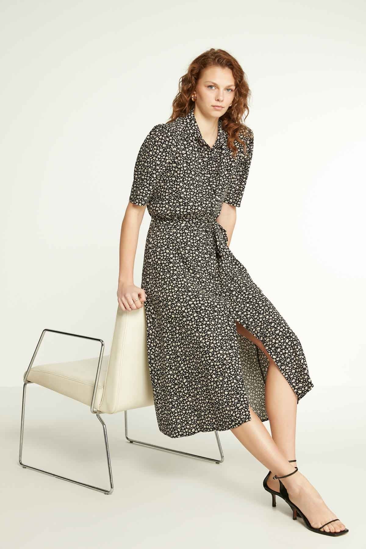 LONG VISON DRESS WITH FRONT BUTTON
