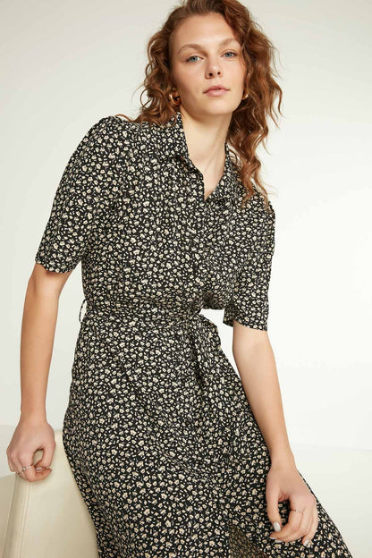 LONG VISON DRESS WITH FRONT BUTTON