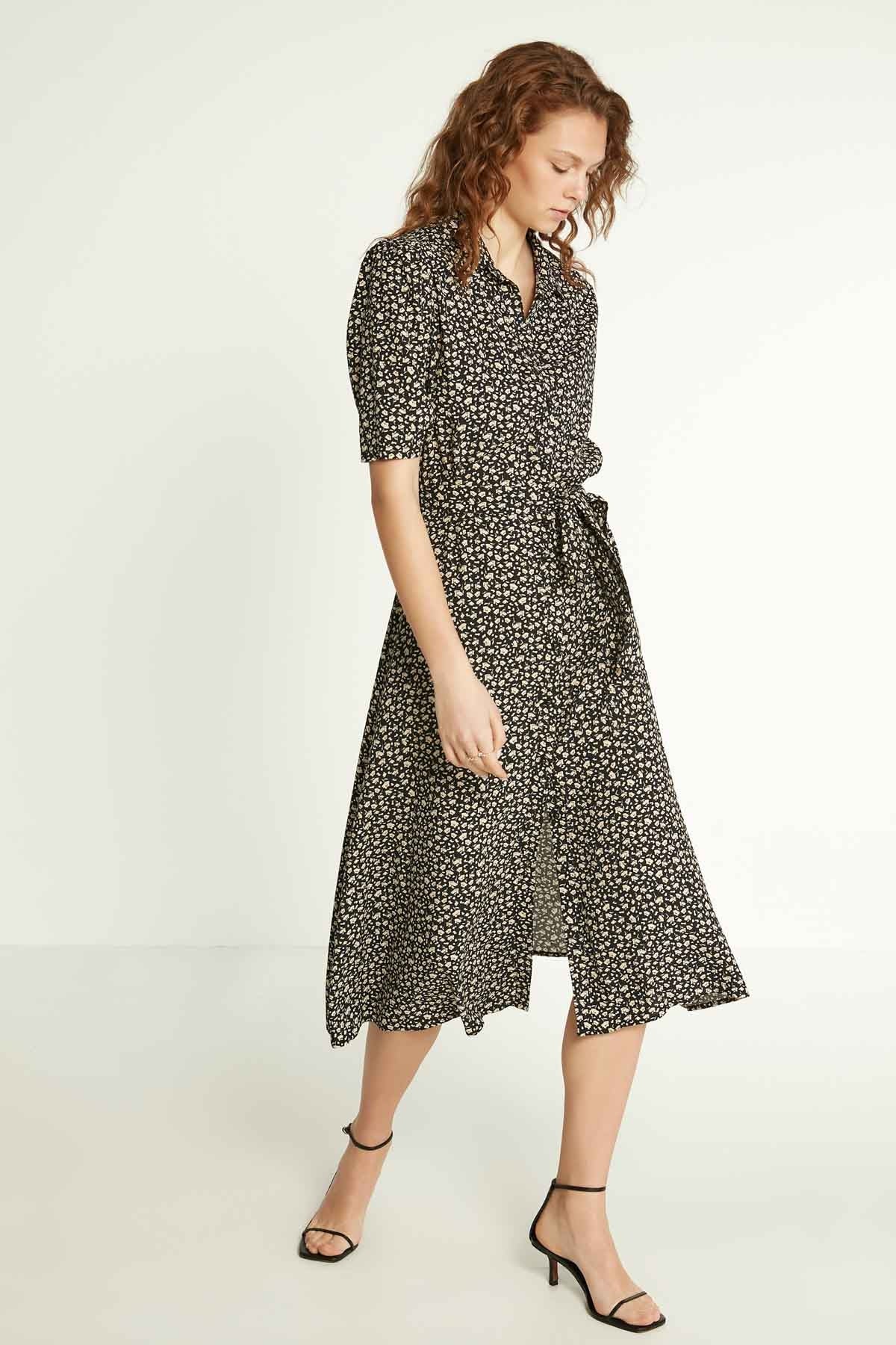LONG VISON DRESS WITH FRONT BUTTON